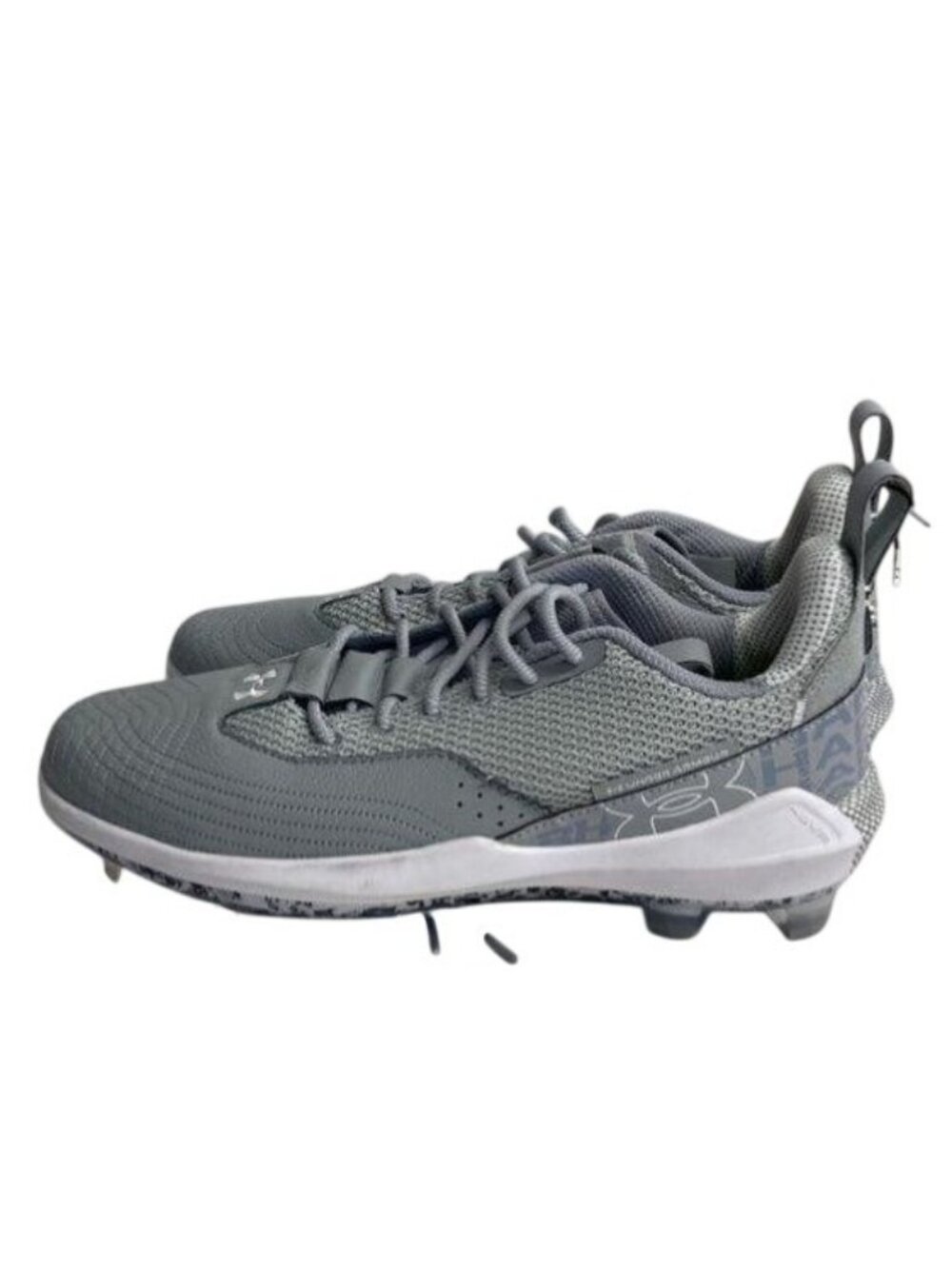 Under Armour Harper 7 Low ST Metal Baseball Cleats Gray & White Men's Size 13
